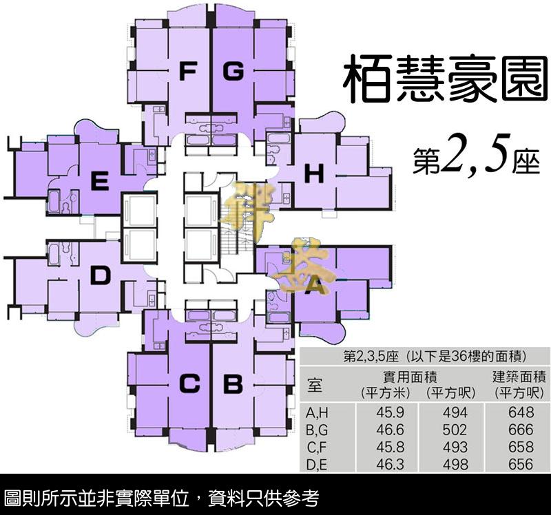 栢慧豪園 圖則 FLOOR PLAN BLOCK 2,5