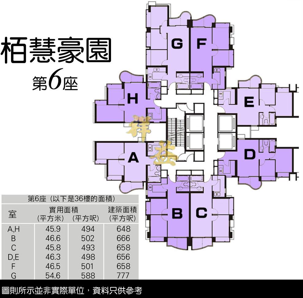 栢慧豪園 圖則 FLOOR PLAN BLOCK 6
