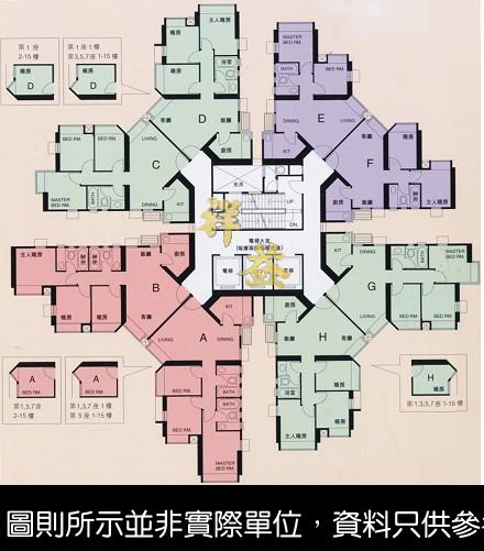 嘉湖山莊美湖居 圖則 FLOOR PLAN BLOCK 1,3,5,7