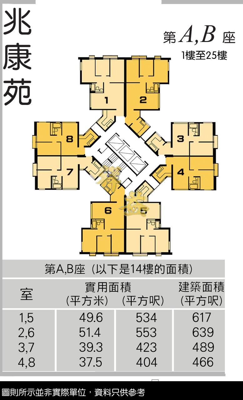 兆康苑 圖則 FLOOR PLAN BLOCK A,B
