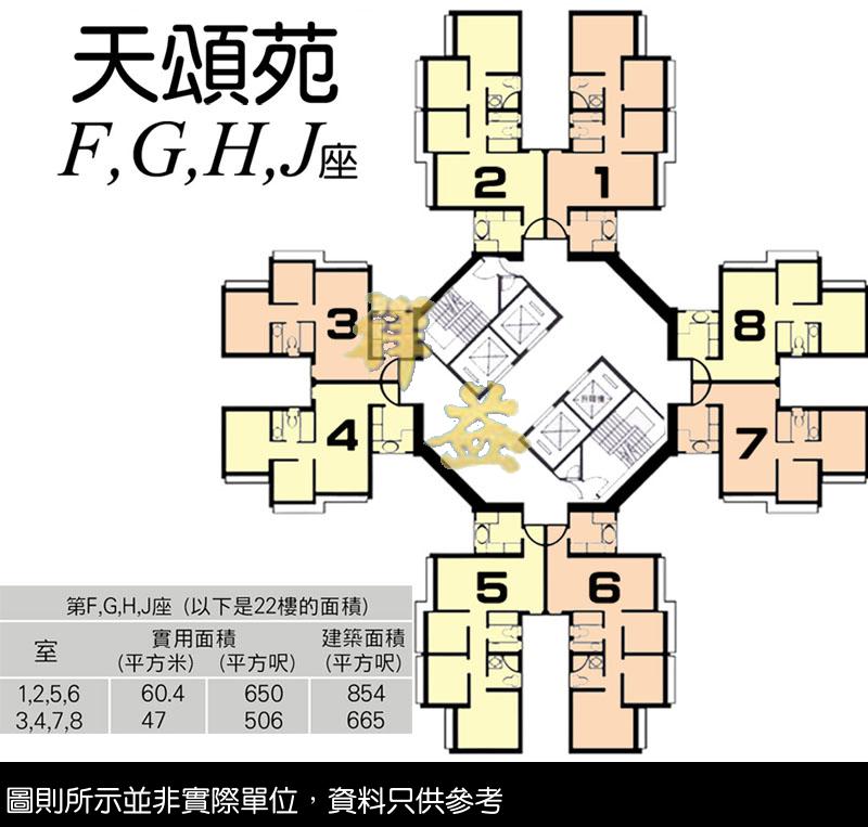 天頌苑 圖則 FLOOR PLAN BLOCK F,G,H,J,K
