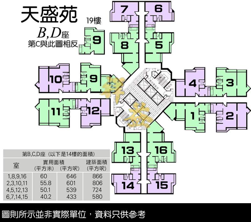 天盛苑 圖則 FLOOR PLAN BLOCK B-D